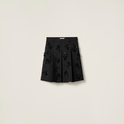 Embroidered kid mohair skirt