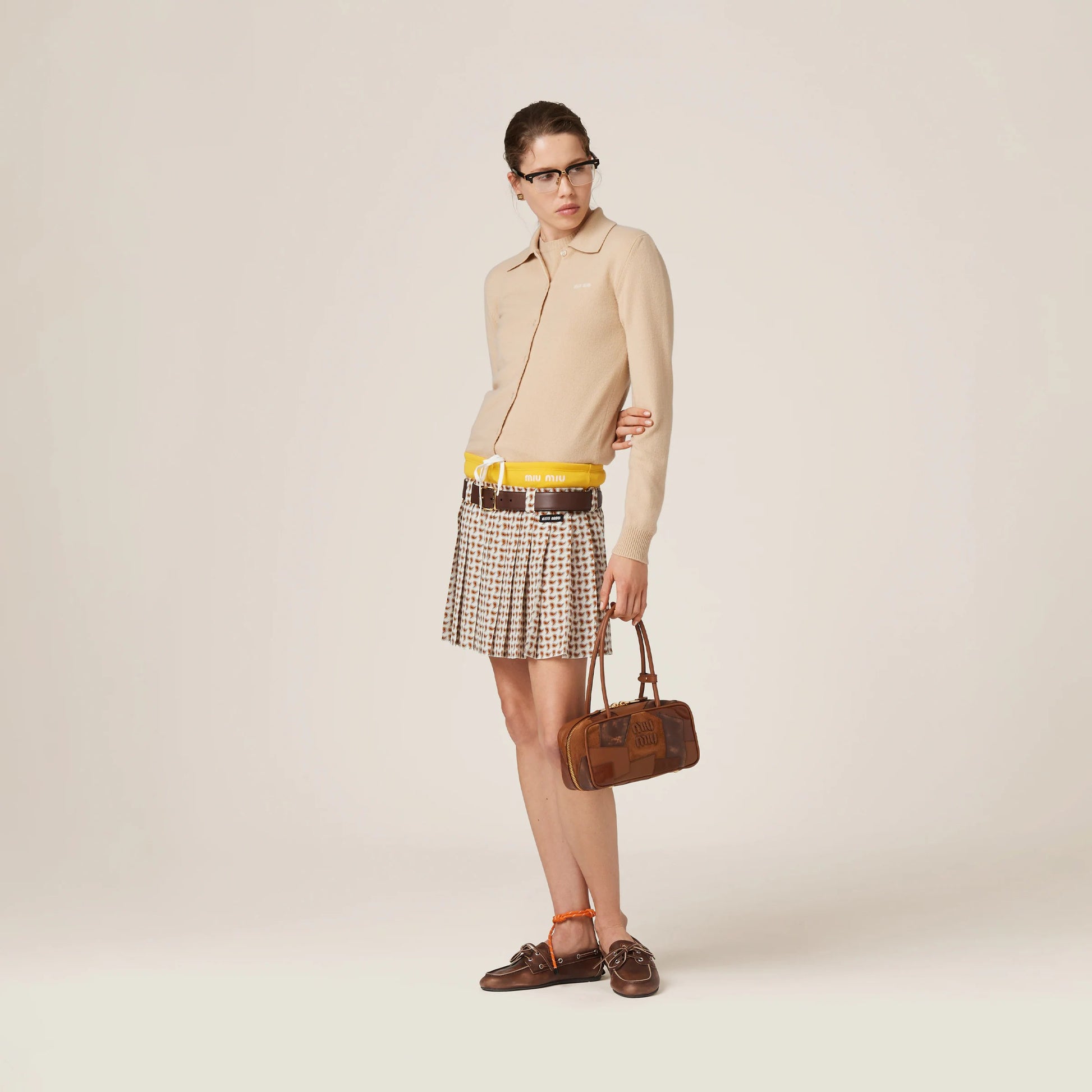 Beau leather patchwork bag