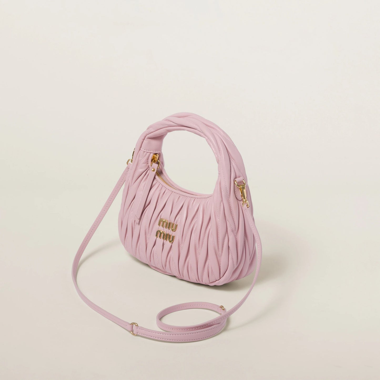 Wander matelassé nappa leather hobo bag