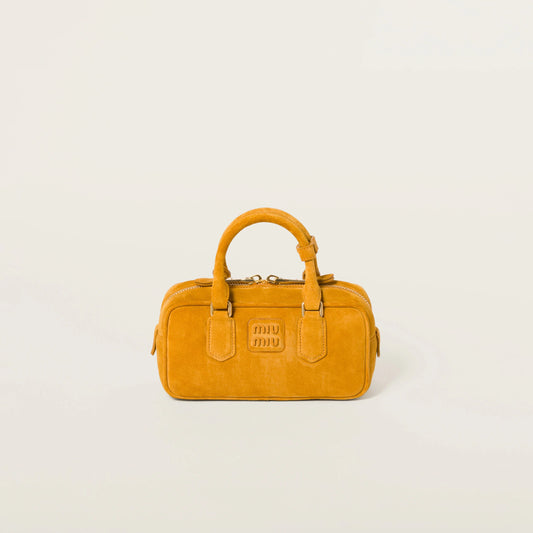 Arcadie padded suede top-handle bag