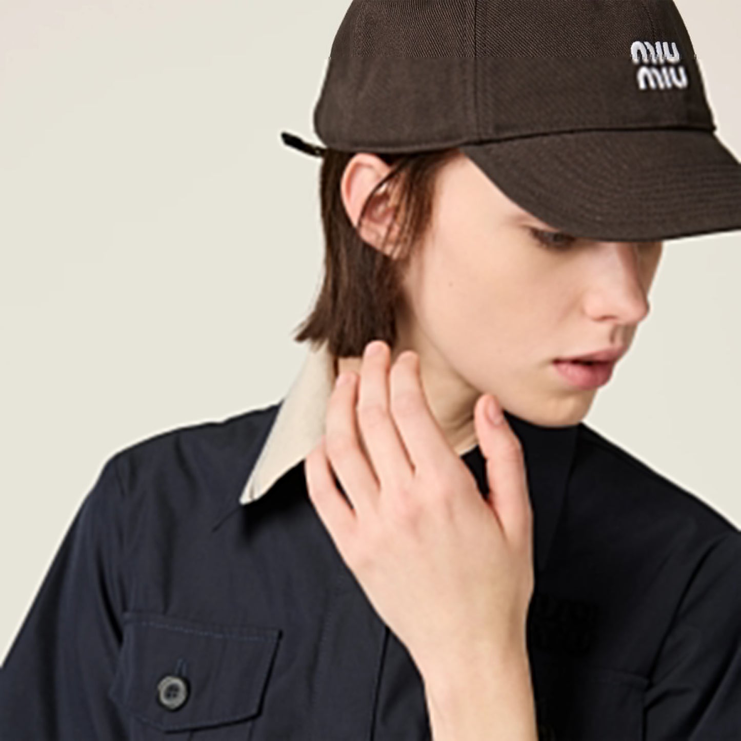Denim baseball cap