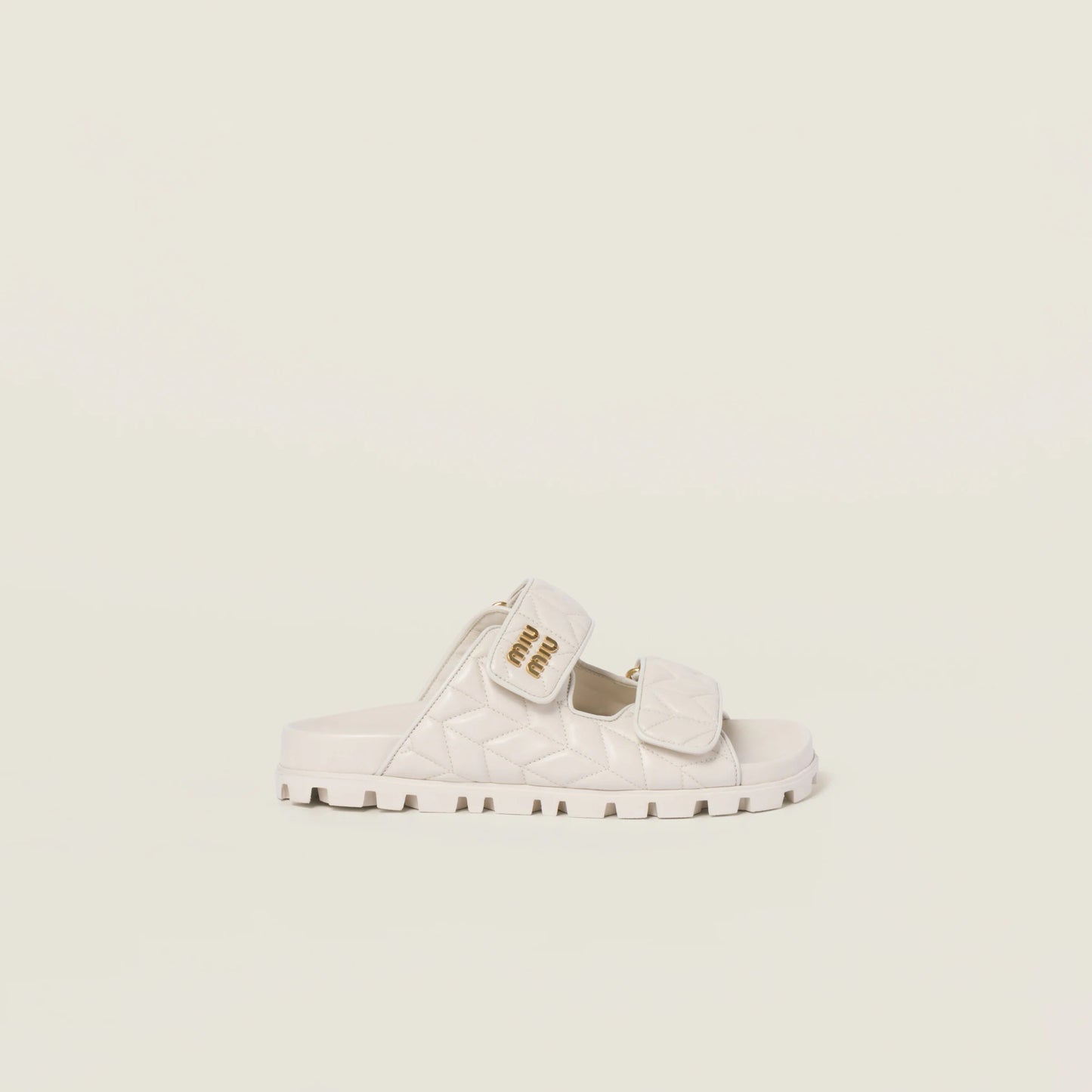 Matelassé nappa leather slides