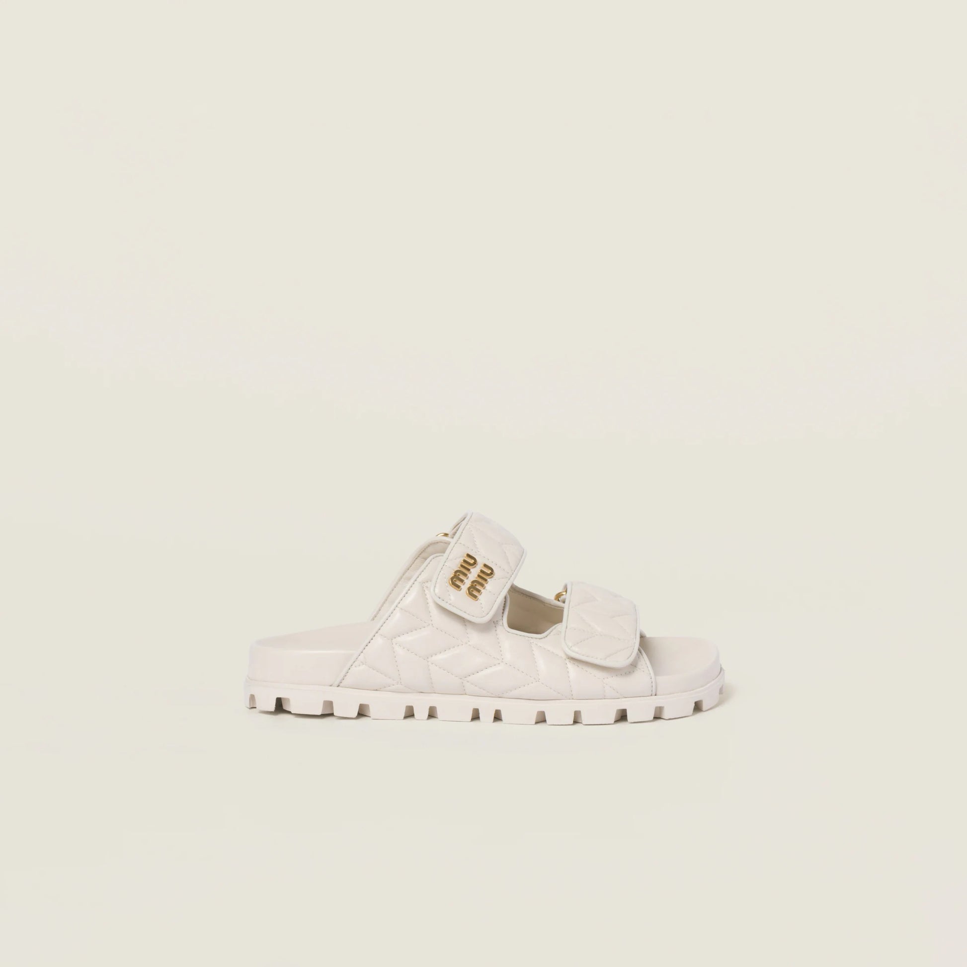 Matelassé nappa leather slides