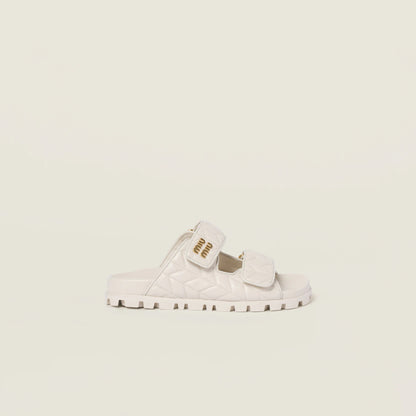 Matelassé nappa leather slides