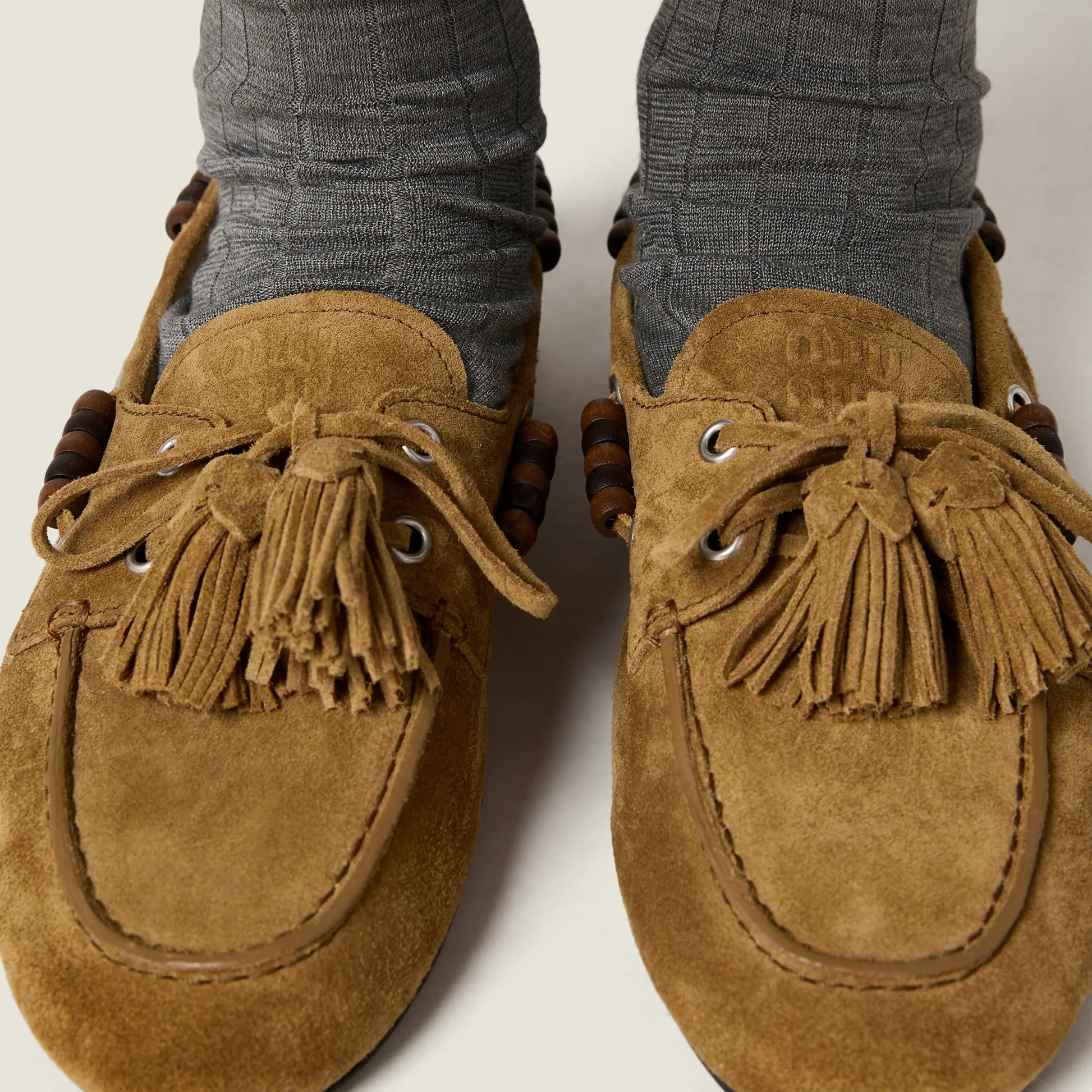 Suede Deck shoes with tassels