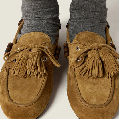 Suede Deck shoes with tassels