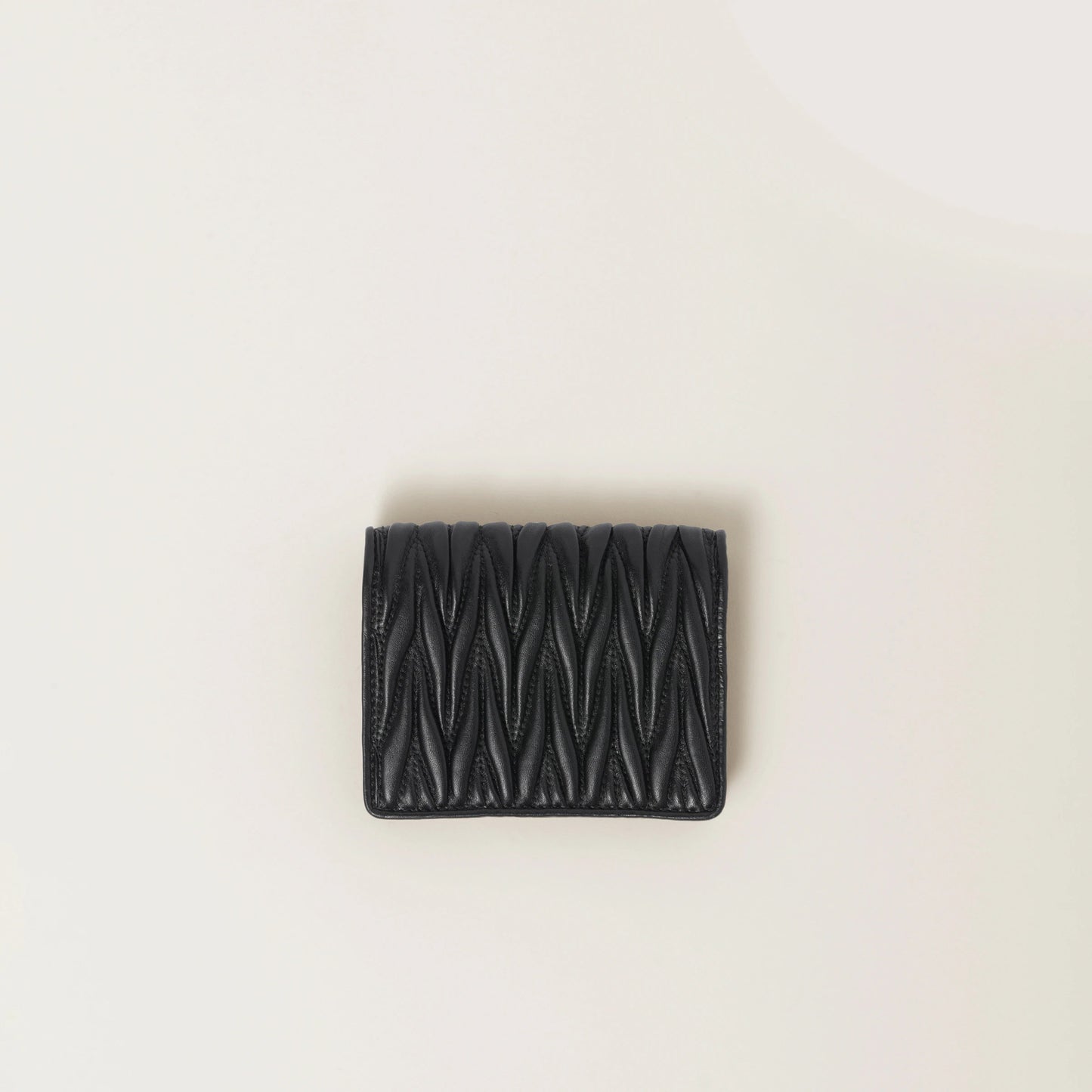 Small matelassé nappa leather wallet