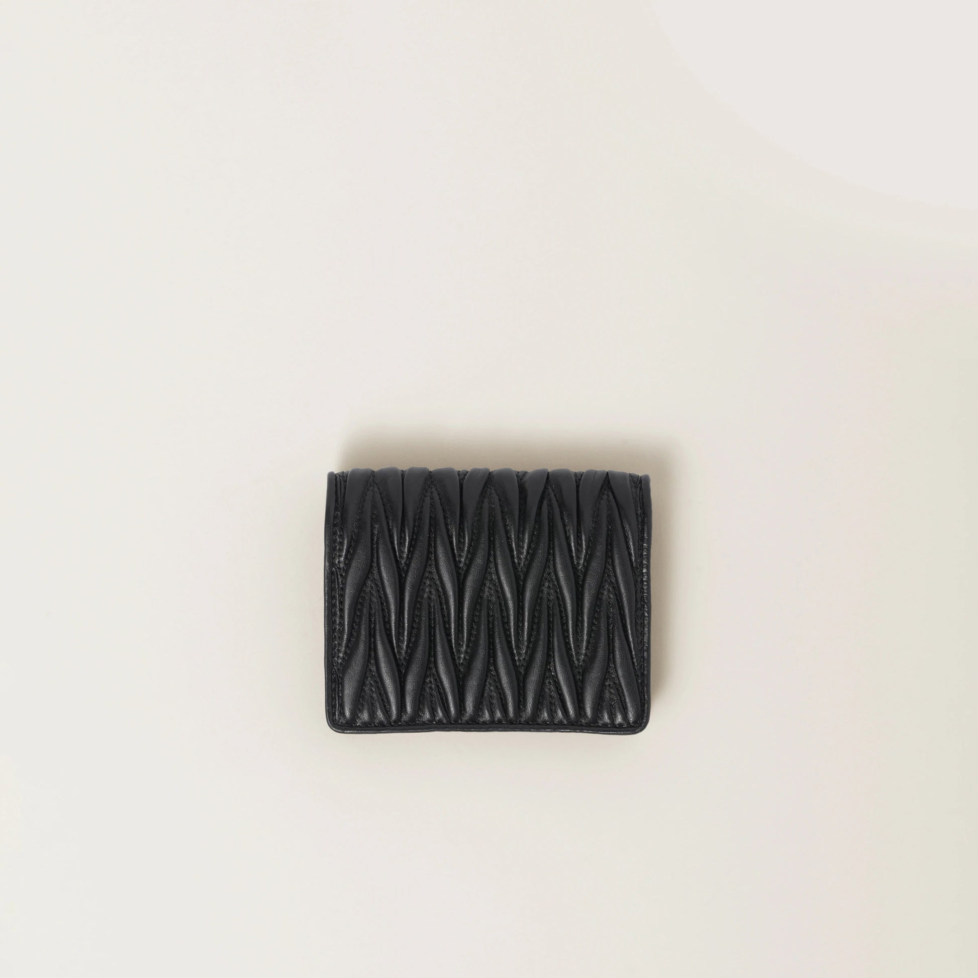 Small matelassé nappa leather wallet
