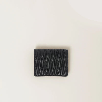 Small matelassé nappa leather wallet