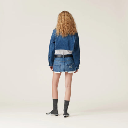 Denim blouson jacket