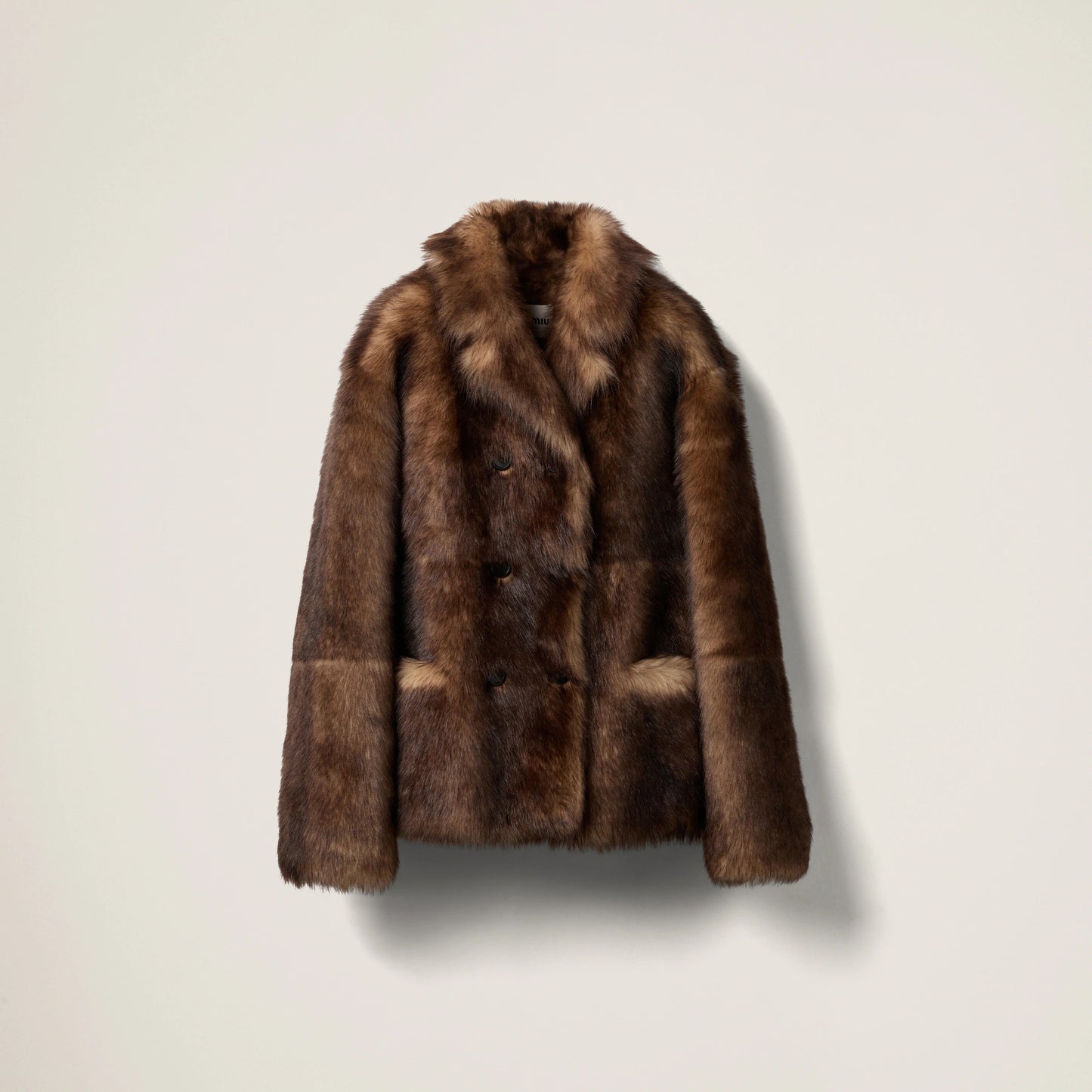 Double-breasted shearling jacket