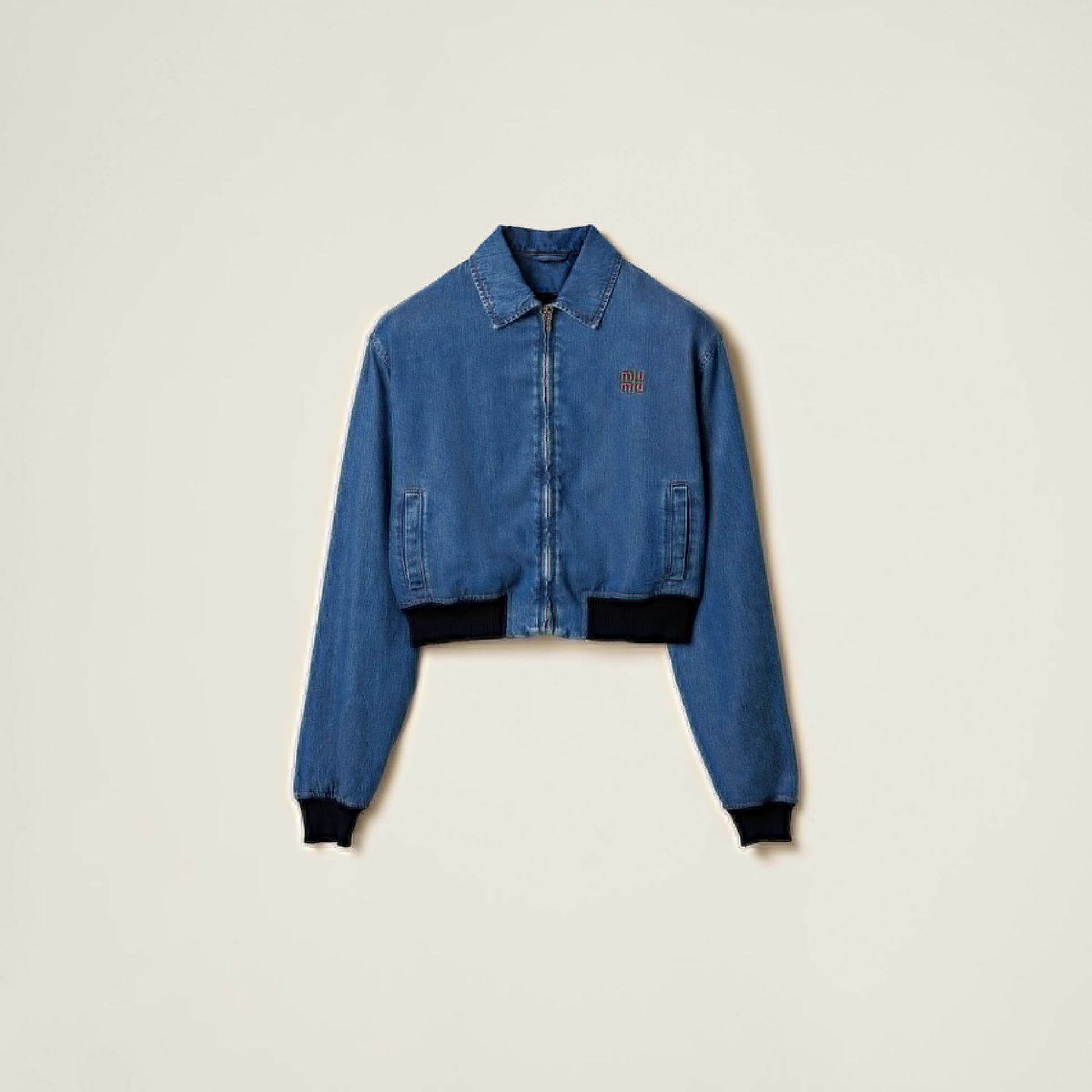 Denim blouson jacket
