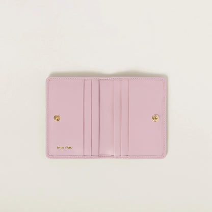 Matelassé nappa leather card holder