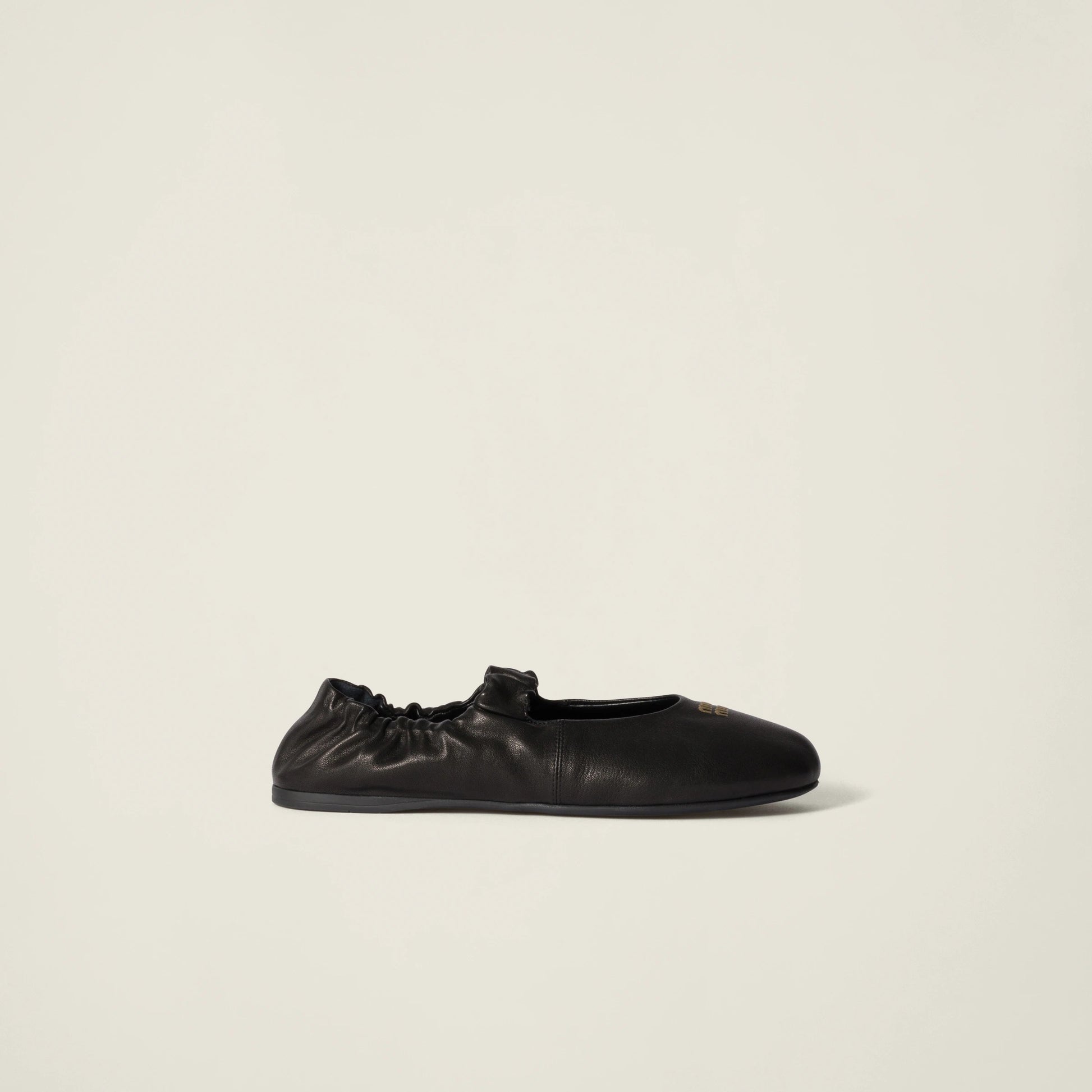 Ruches nappa leather ballerinas