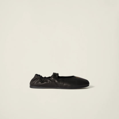 Ruches nappa leather ballerinas