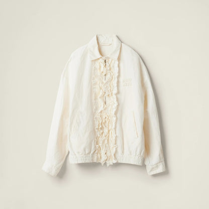 Washed slubbed canvas blouson jacket