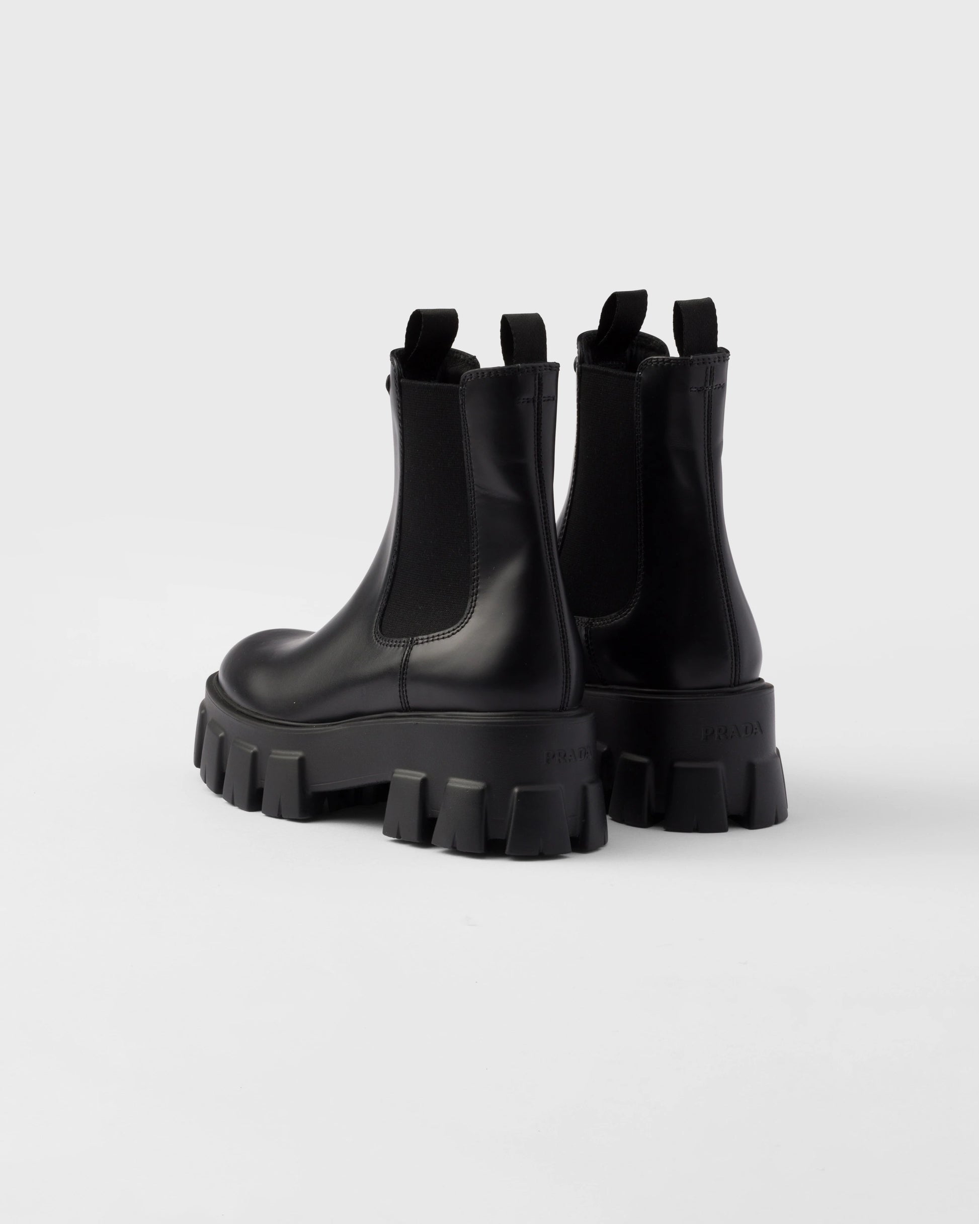 Monolith brushed leather booties