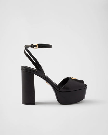 Nappa leather platform sandals