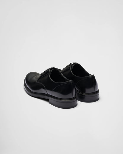 Brushed leather lace-up shoes
