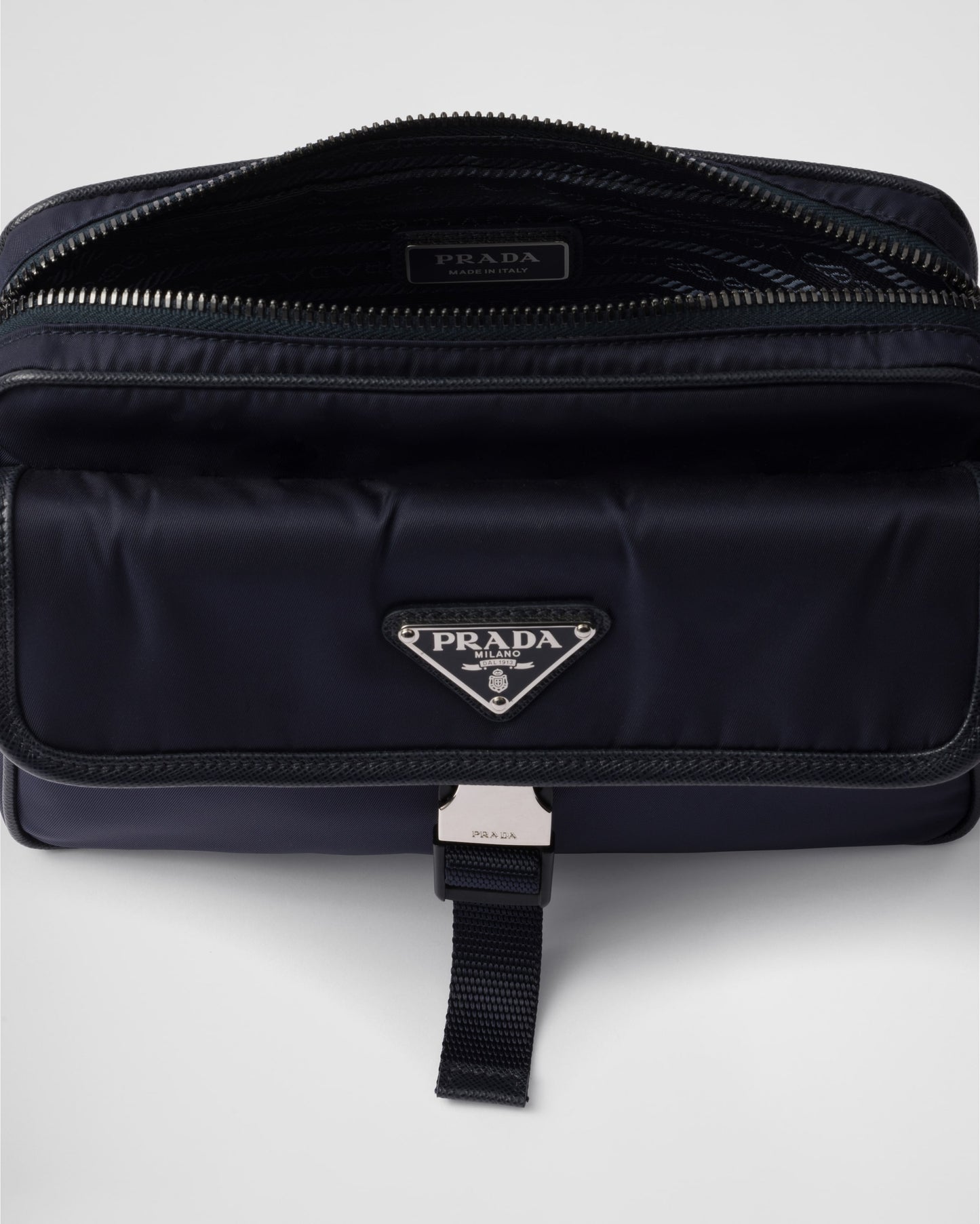 Re-Nylon and Saffiano leather shoulder bag