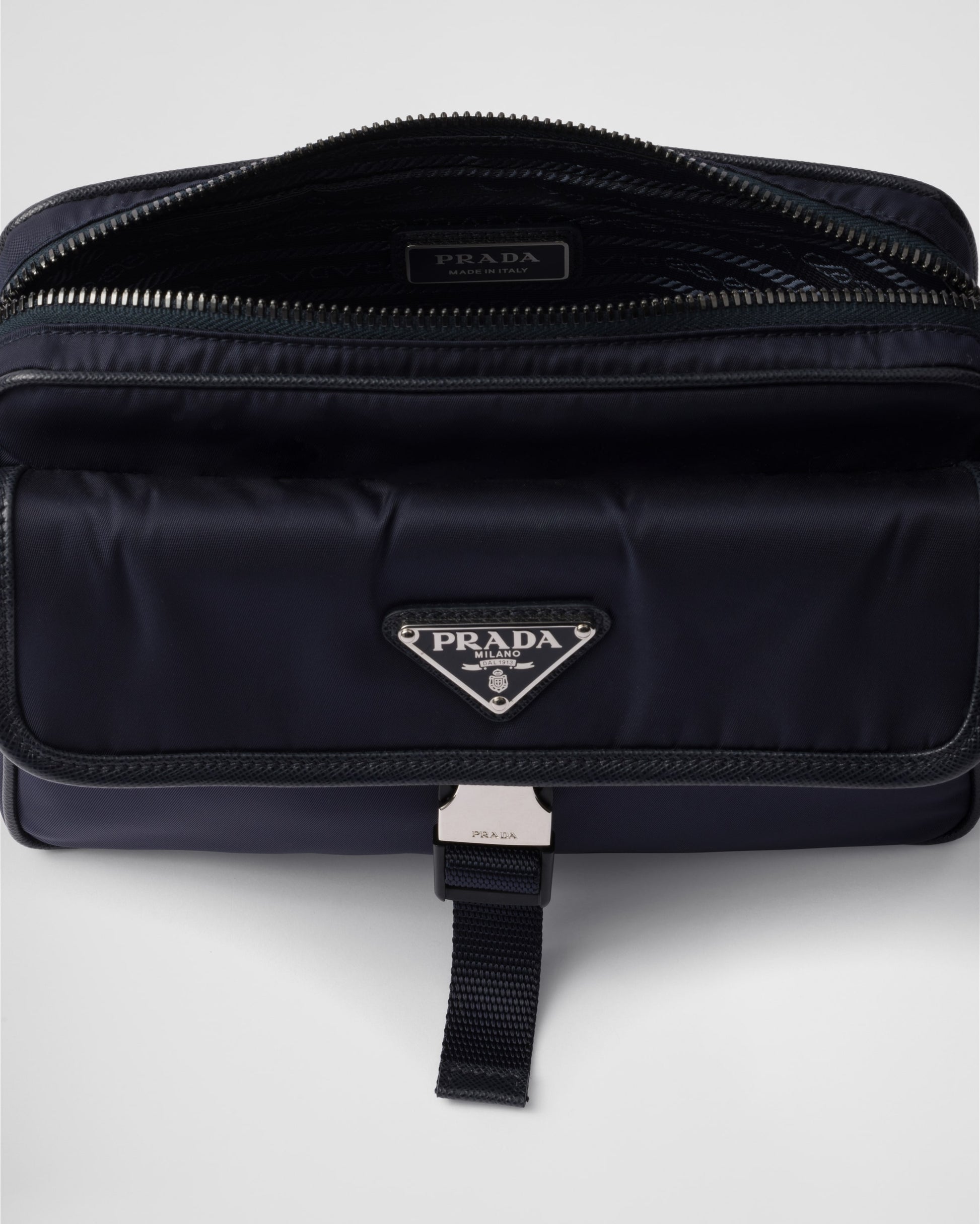 Re-Nylon and Saffiano leather shoulder bag