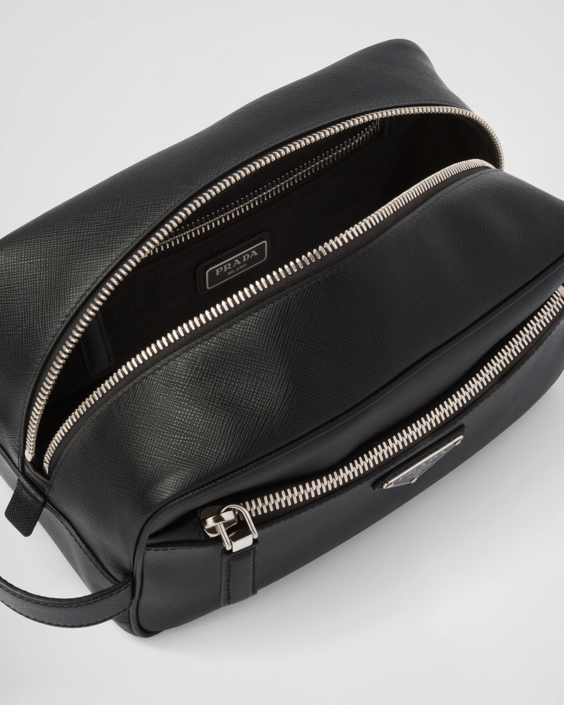 Saffiano leather travel pouch