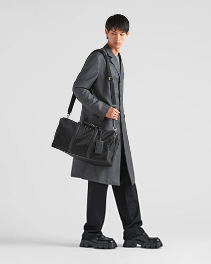 Re-Nylon and Saffiano leather duffel bag