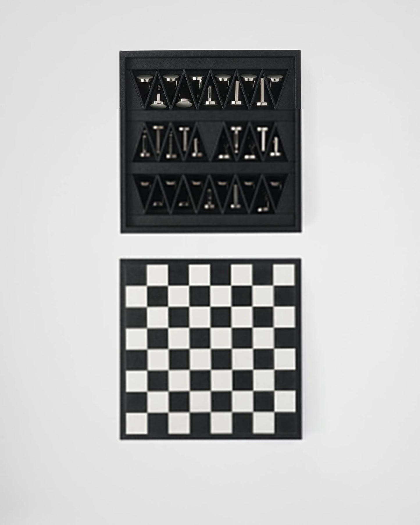Saffiano leather chess set