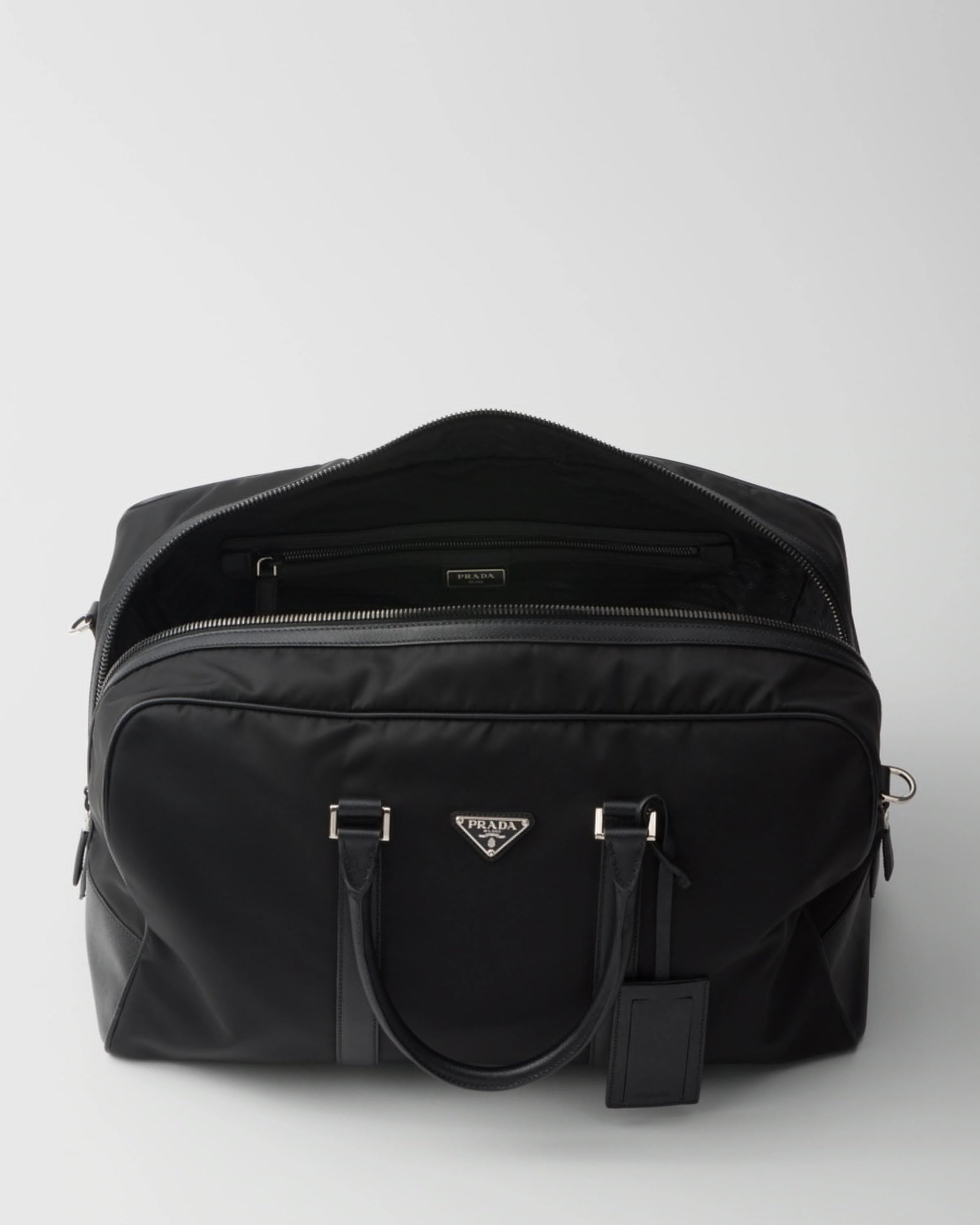 Re-Nylon and Saffiano leather duffel bag