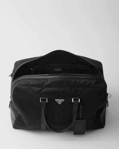 Re-Nylon and Saffiano leather duffel bag