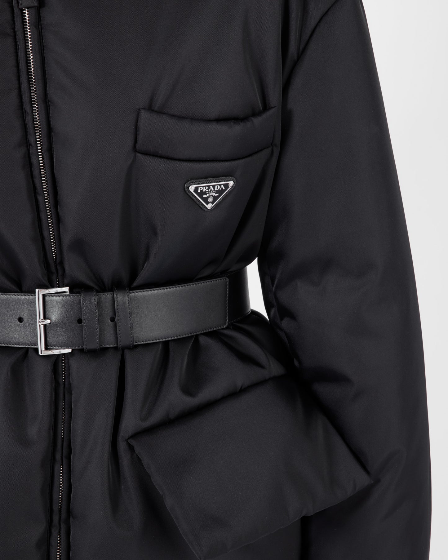 Re-Nylon hooded down jacket
