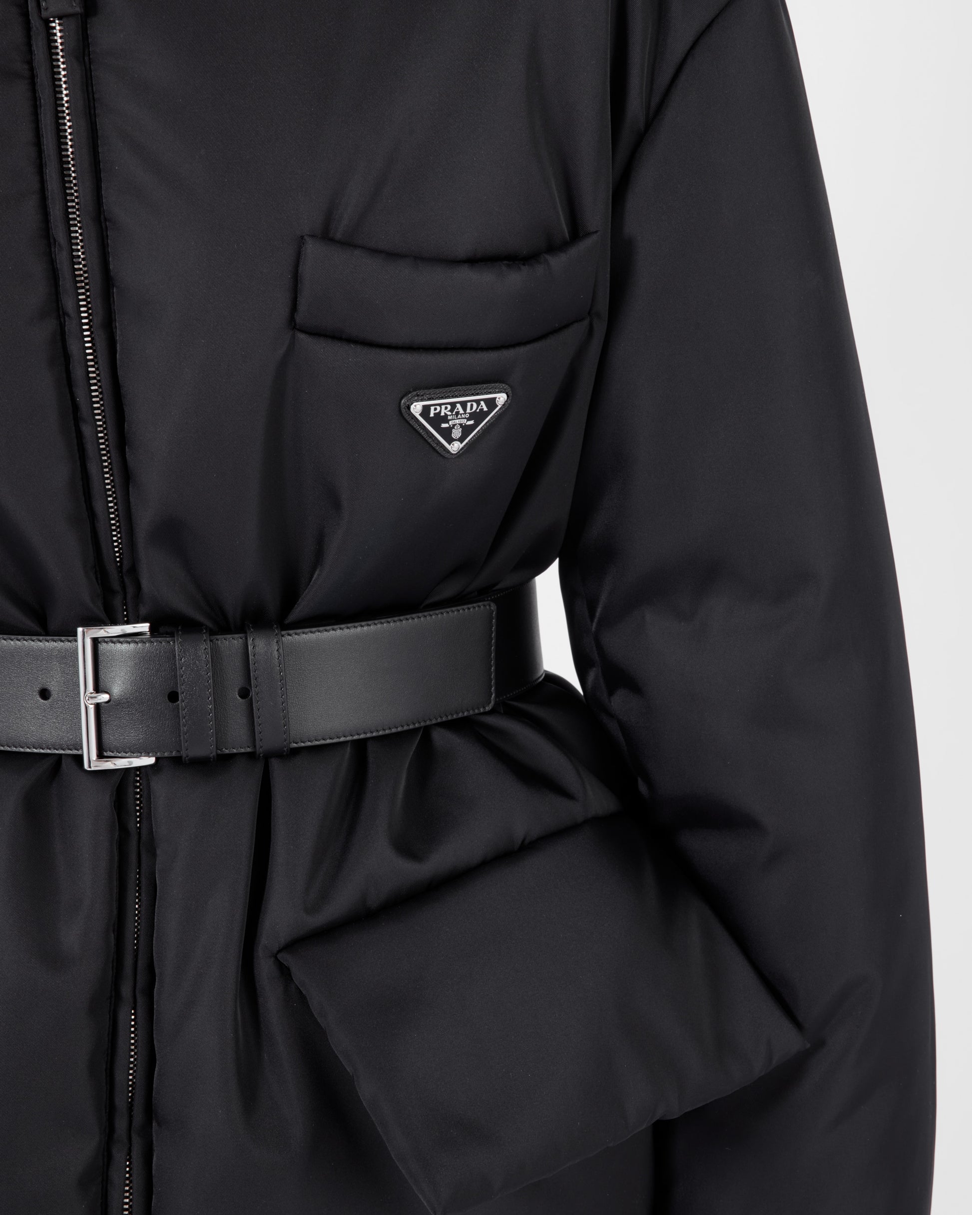 Re-Nylon hooded down jacket