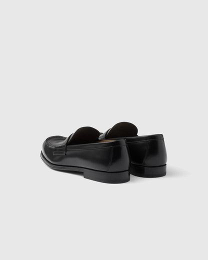 Brushed leather loafers
