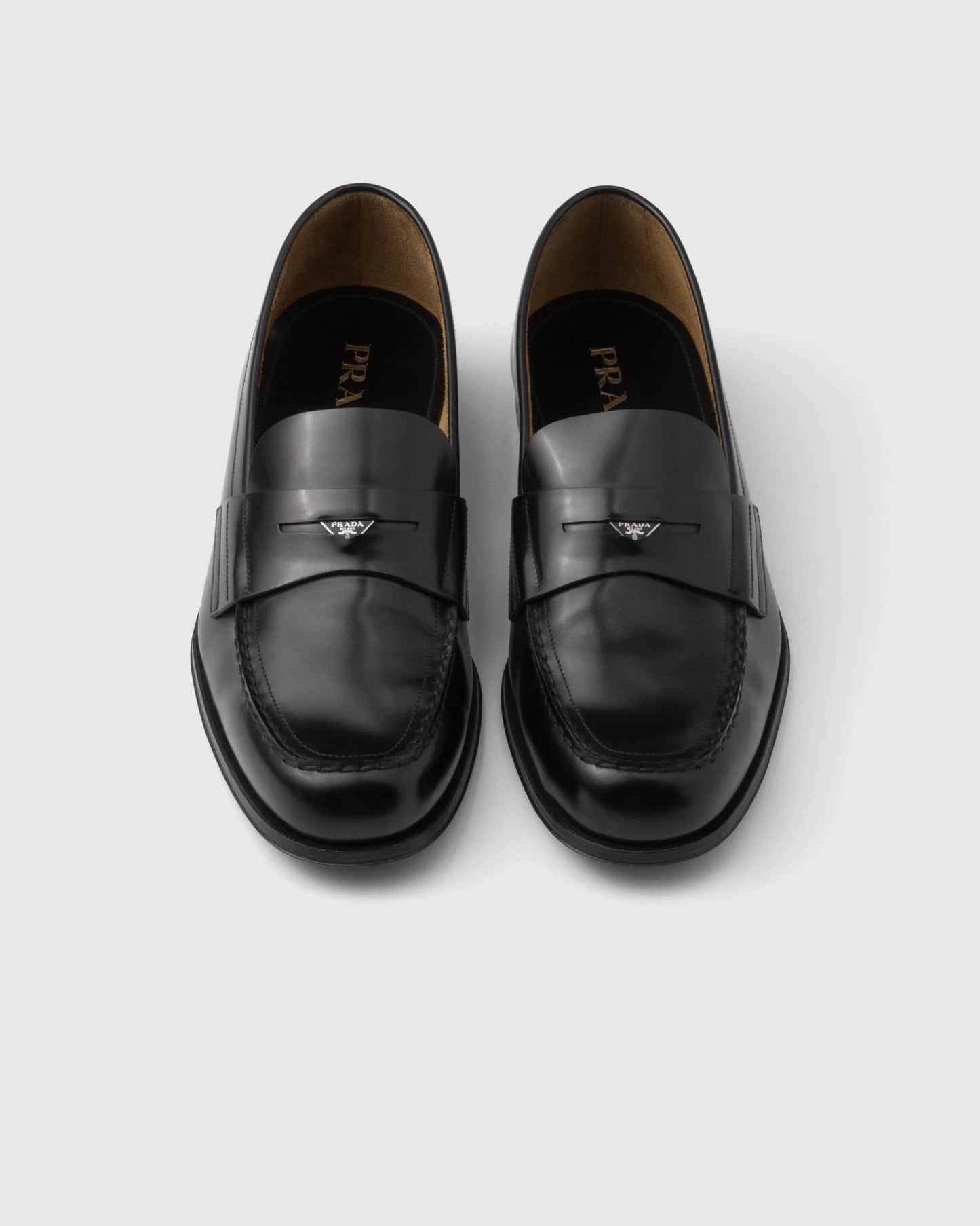 Brushed leather loafers