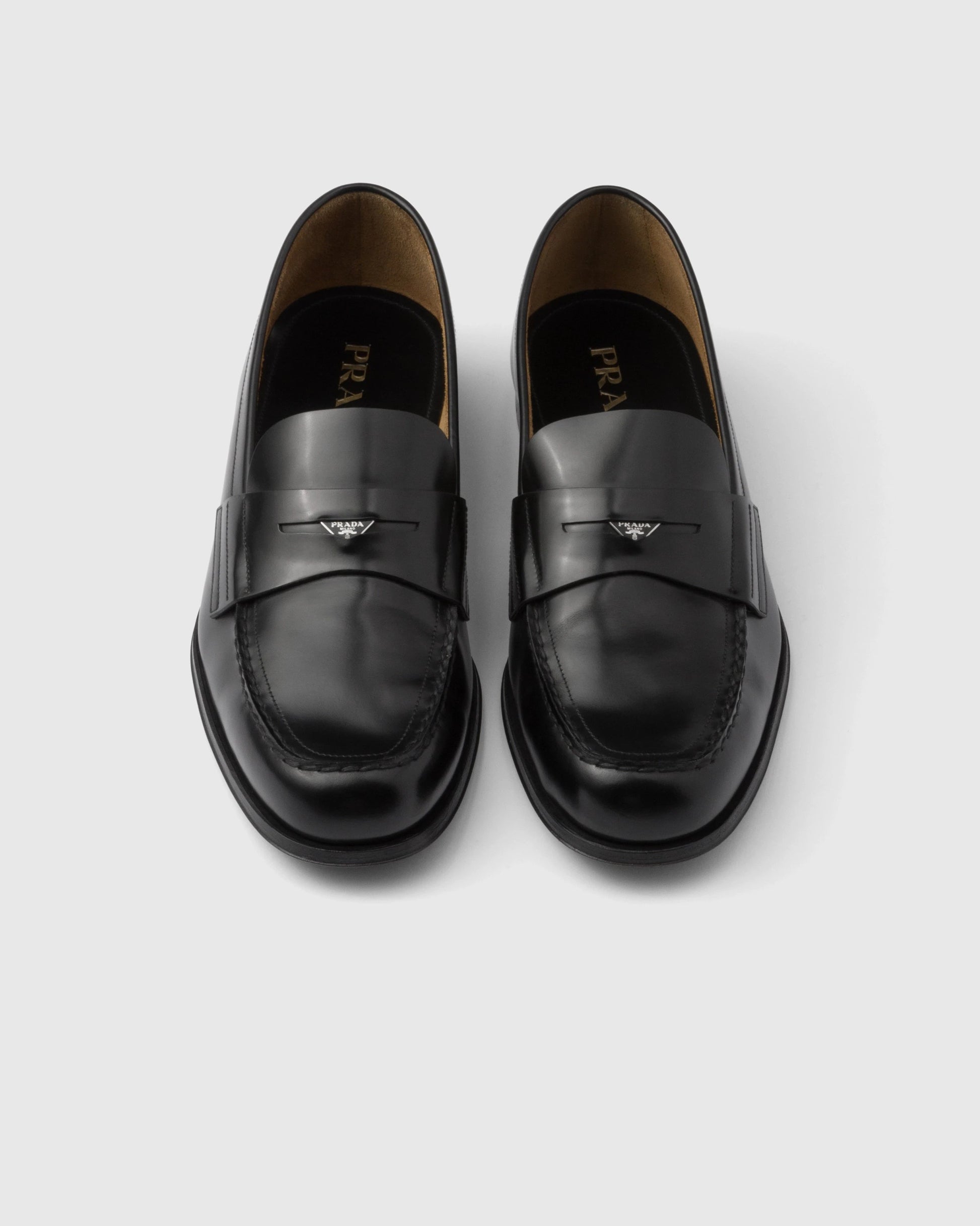 Brushed leather loafers