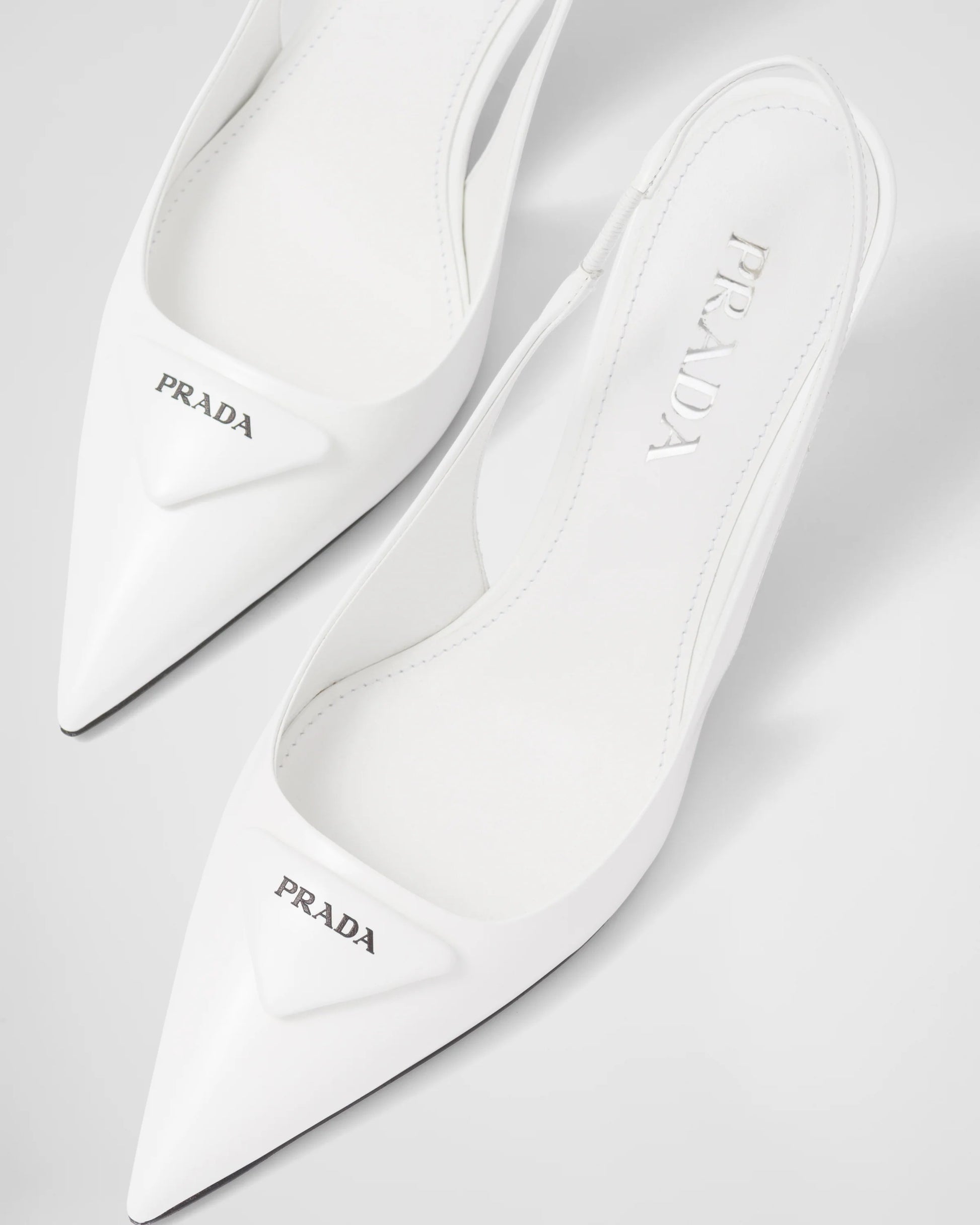 Brushed leather slingback pumps