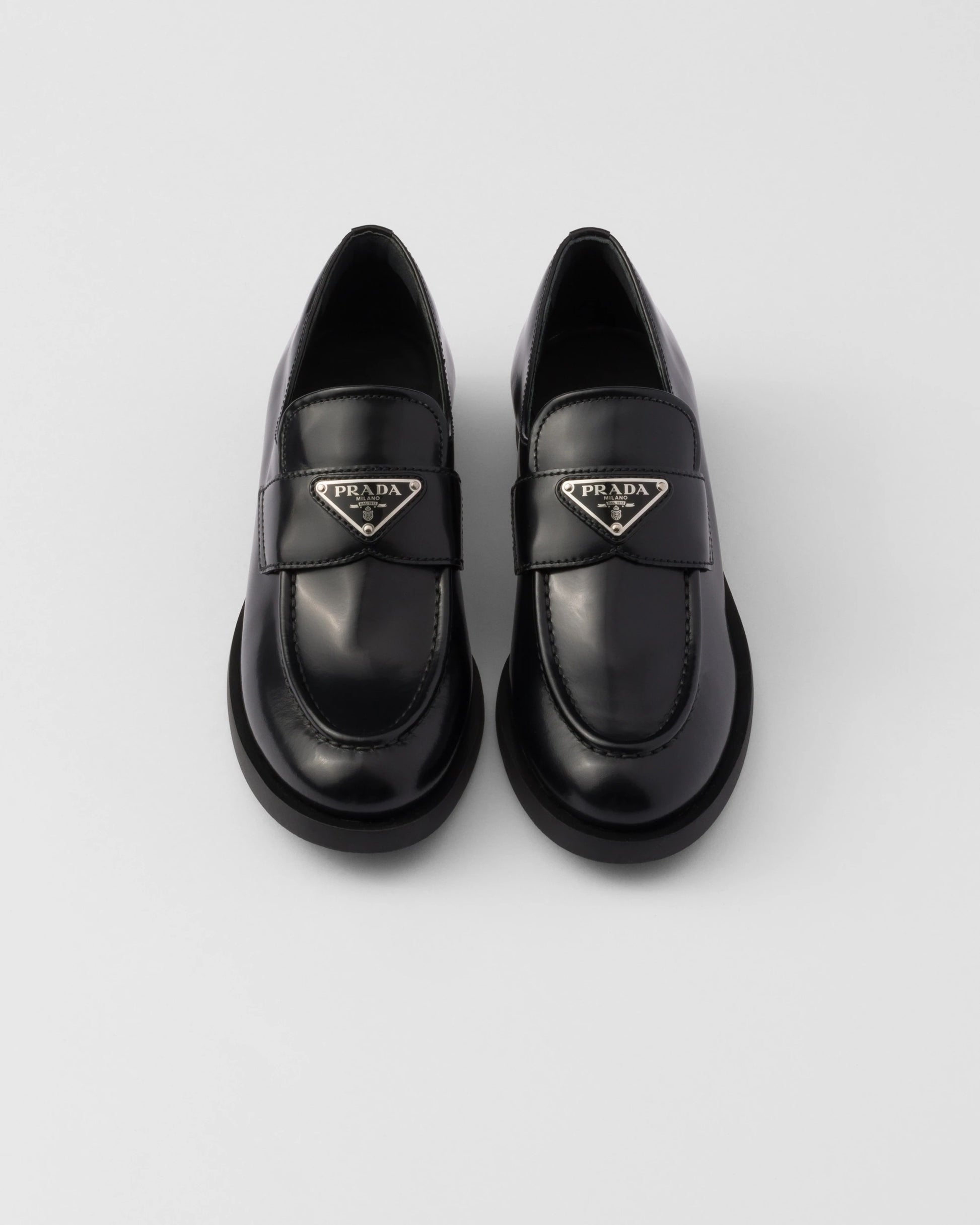 Brushed leather loafers