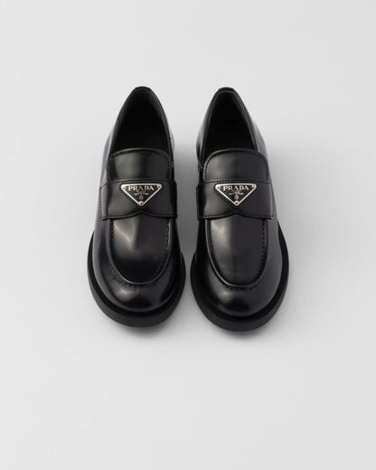 Brushed leather loafers