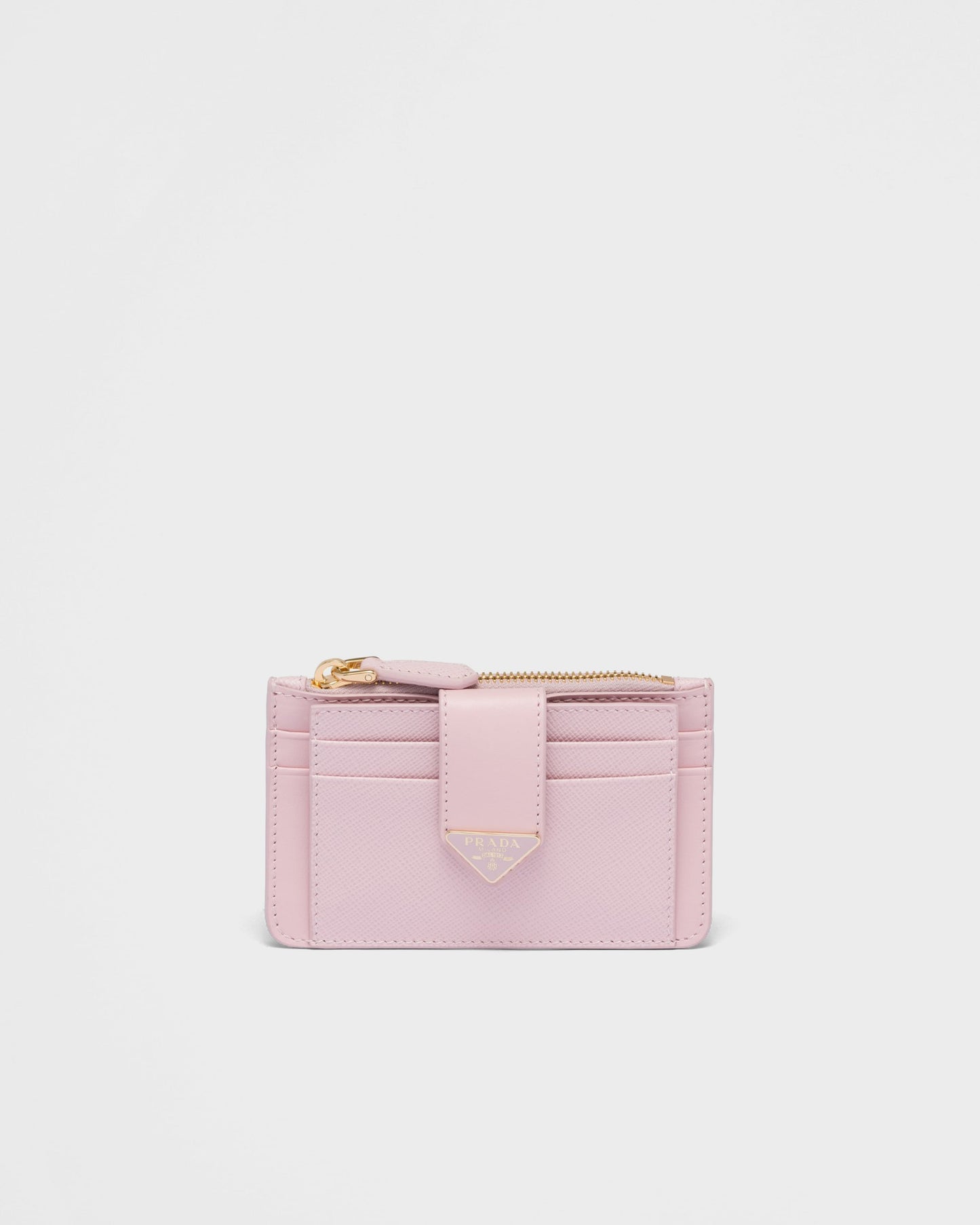 Saffiano and smooth leather card holder