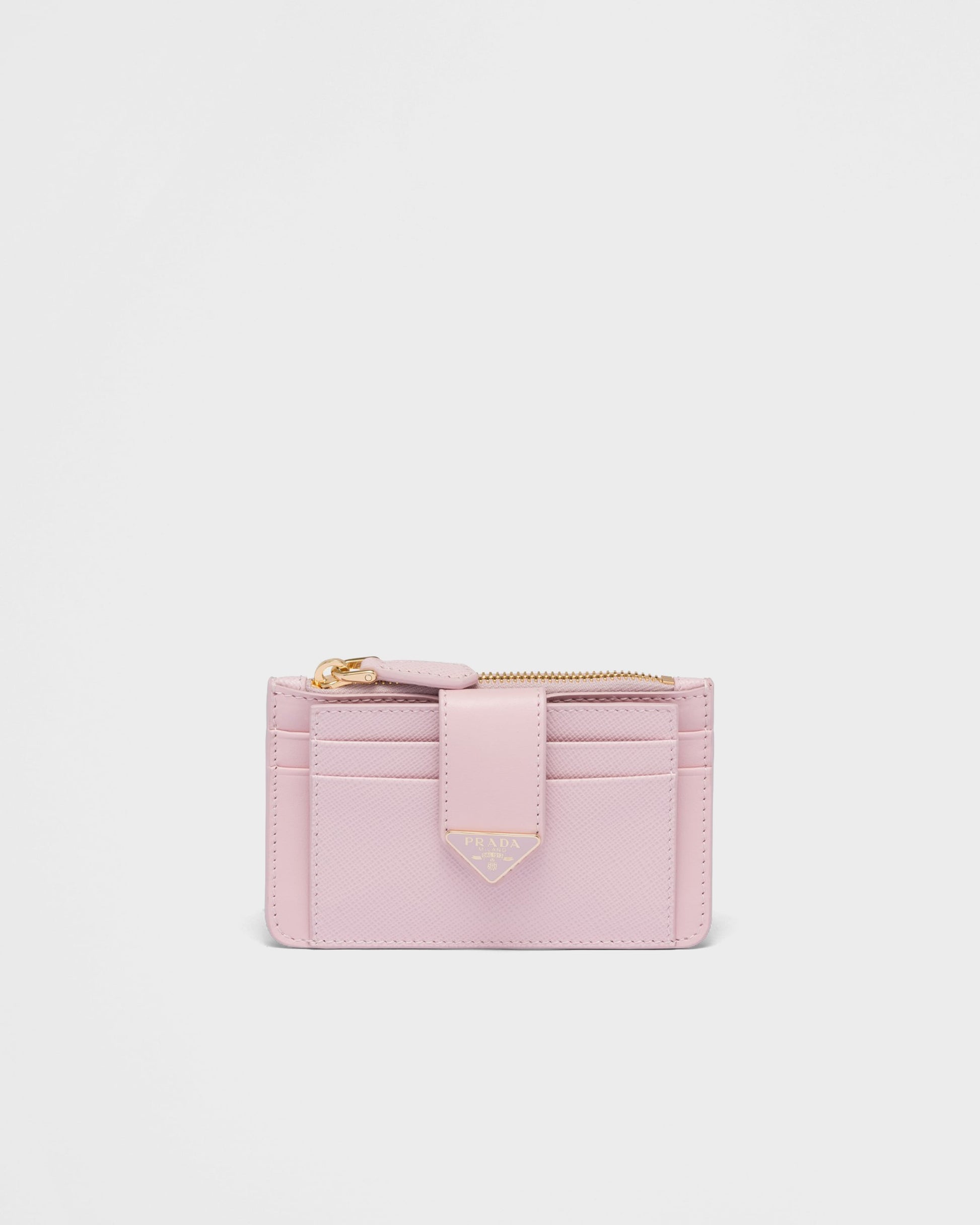 Saffiano and smooth leather card holder