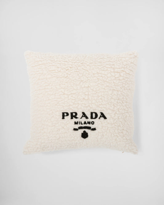 Faux-fur cashmere and wool throw pillow