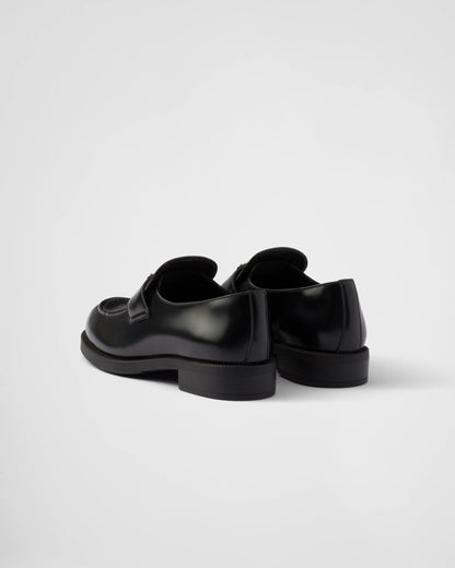 Brushed leather loafers