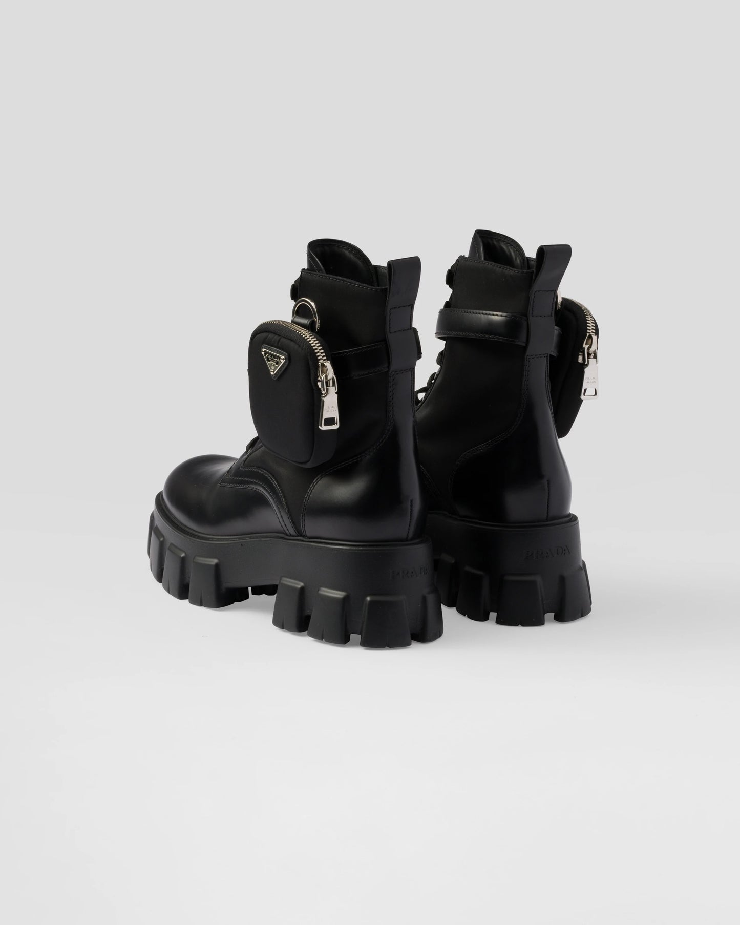 Monolith leather and Re-Nylon boots with pouch