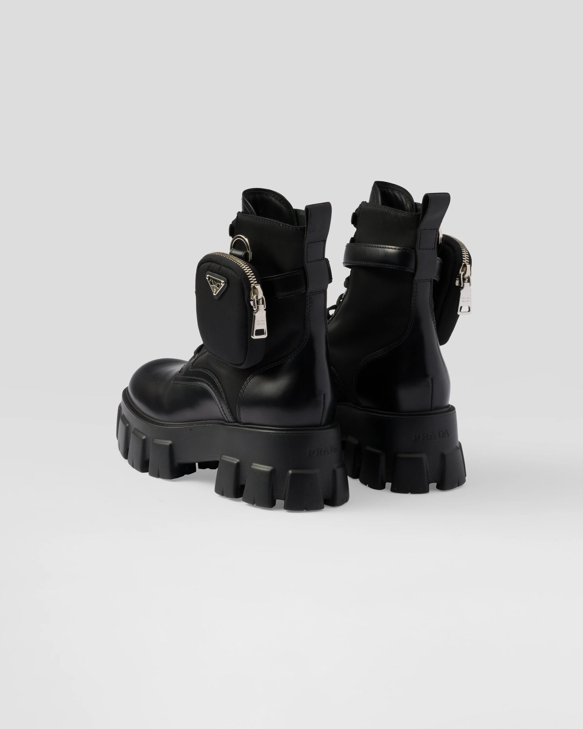 Monolith leather and Re-Nylon boots with pouch