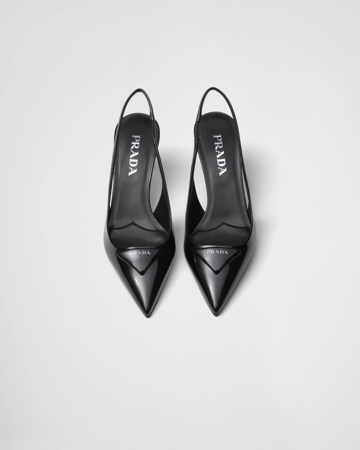Patent leather slingback pumps