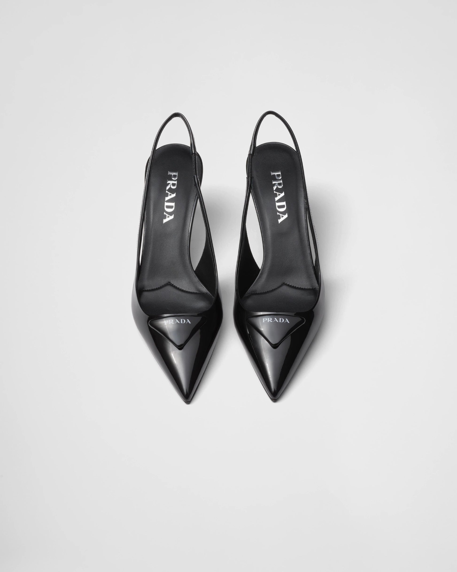 Patent leather slingback pumps