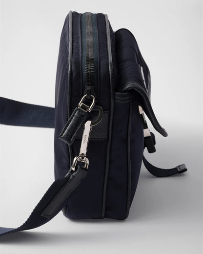 Re-Nylon and Saffiano leather shoulder bag