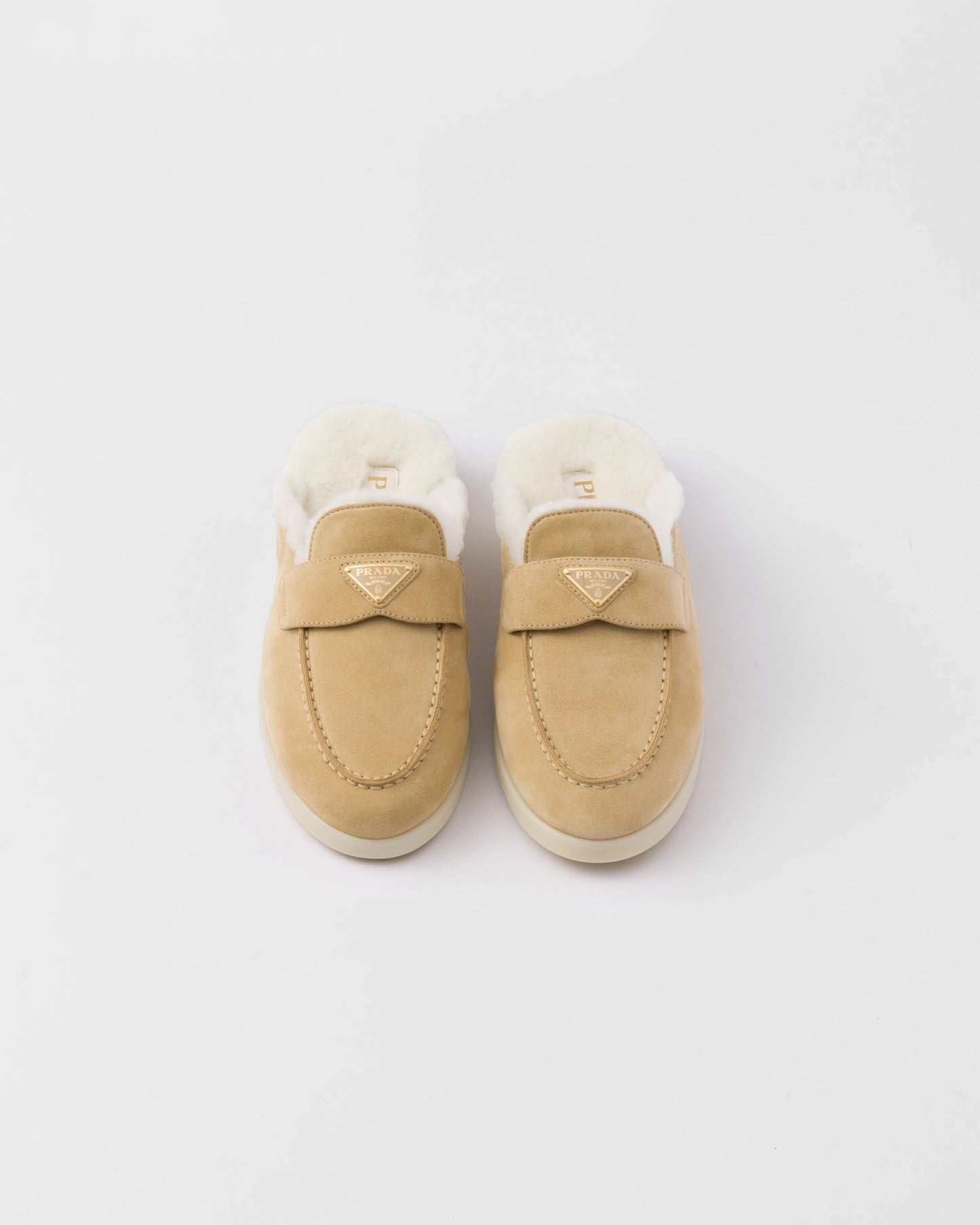 Suede and shearling slippers