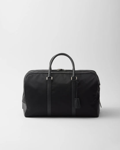 Re-Nylon and Saffiano leather duffel bag