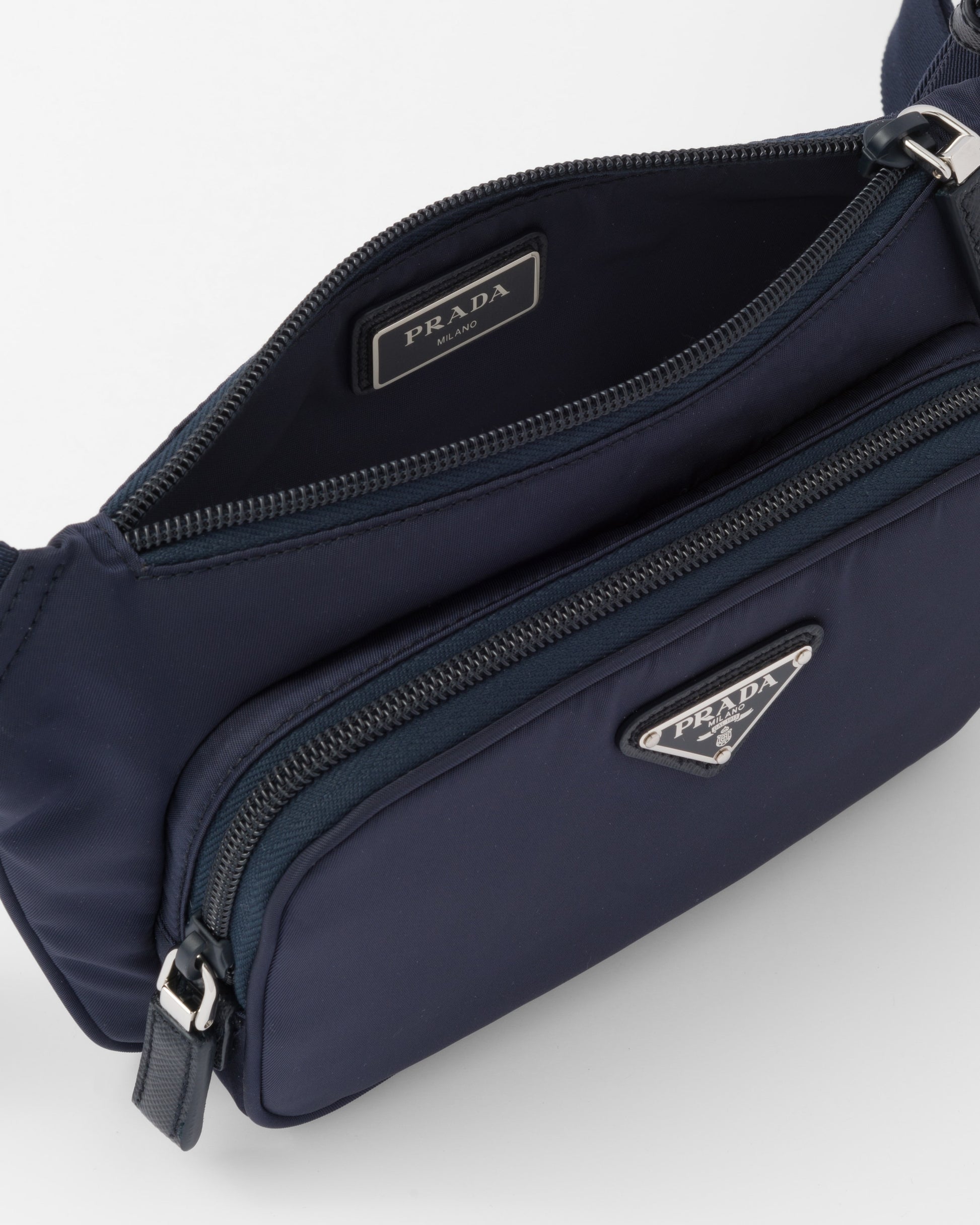 Re-Nylon and Saffiano leather shoulder bag